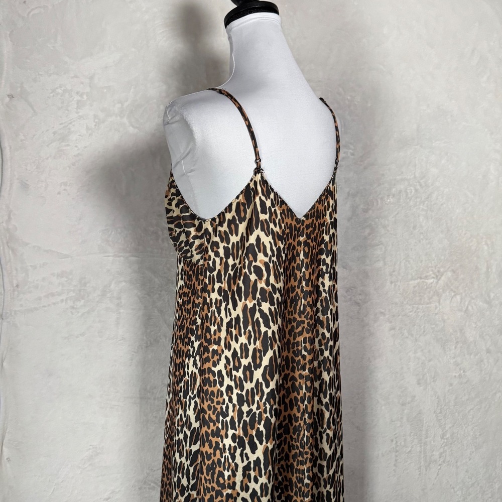 Vintage Vanity Fair Leopard Maxi Slip Dress Size M Nightgown Lingerie Mob Wife - Picture 7 of 16